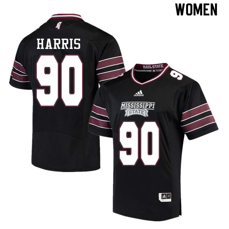 Women #90 Grant Harris Mississippi State Bulldogs College Football Jerseys Sale-Black